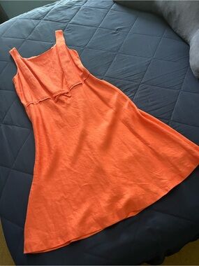 Sleeveless Orange A-Line Women’s Dress